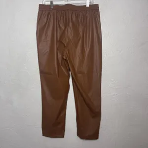 Nine West Brown Faux Leather Pull On Pant Size Large New MSRP $54 thumbnail 9