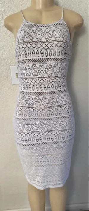 Poetry Bodycon Lace Net dress sexy Long Beach boho summer size small thumbnail 1