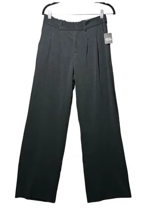 No Comment Black Wide Leg Trouser Pants Pleated Front Stretch NWT Size L thumbnail 1
