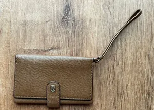 Coach Brown Leather Wallet Wristlet thumbnail 1