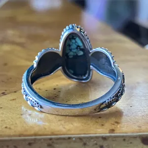Matrix Turquoise Sterling Silver Ring Size 9 Blue thumbnail 5
