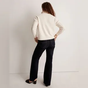 Madewell Cream Cable Knit‎ Turtleneck Sweater NH934 thumbnail 4