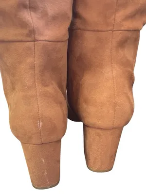 Calvin Klein Cosetta Faux Suede High Calf Tall Boots SZ 9 Heel Classy Boho Chic thumbnail 7