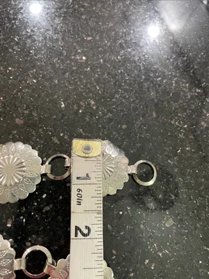 Engraved Concho Chain Belt Silver Tone thumbnail 5