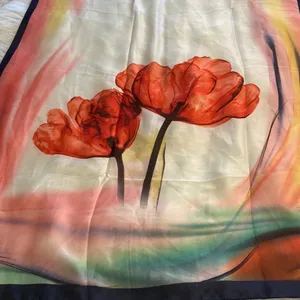 Fashion Scarf 100% silk so beautiful 71” length and 35” wide big scarf thumbnail 3
