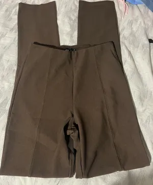 Wet Seal Brown Ribbed Flare pants thumbnail 1