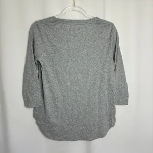 Kirkland Signature Gray 3/4 Sleeve V- Neck Slub Tee 100% Cotton NWT Womens Small thumbnail 8