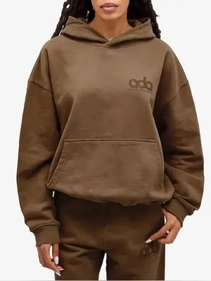 Adanola Performance Oversized Hoodie in Brown thumbnail 1