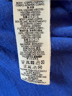 Free People Boho Royal Blue Embroidered Midi Dress Small thumbnail 5