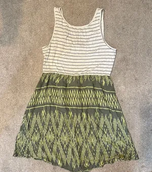 Roxy Green Stripe Tank Mini Dress Size M thumbnail 1