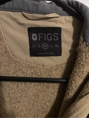 FIGS Women's Zip-Up Fleece Jacket in Tan thumbnail 2