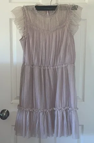 ALL SAINTS - Perri Metallic Nuk Pink Tulle Mini Dress Size US 10 New With Tags thumbnail 1