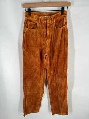 BDG High Rise Baggy Corduroy Pants Orange Size 26 thumbnail 2