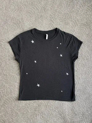 Z Supply Black Star Embroidered Short Sleeve Tee thumbnail 2