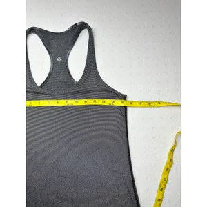 Lululemon Cool Racerback II Tank Top Gray Micro-Stripe | Size S thumbnail 2