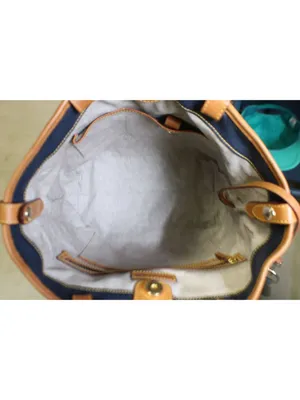 Dooney and Bourke Dillen Navy Pebble Leather Double Pocket Convertible Shopper thumbnail 7