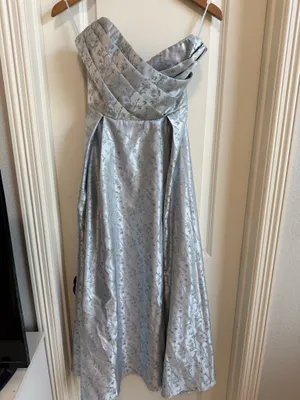 Boutique Floral Jacquard Blue Midi Dress thumbnail 2