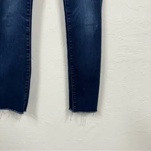 Mother High Waisted Ankle Fray Jeans Womens 24 Raw Hem Skinny Blue Denim Fall thumbnail 4
