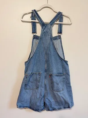 Vintage Levi’s Mom Shortalls Denim Overalls Size Small Women’s Blue y2k thumbnail 6
