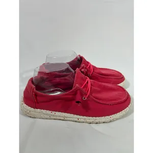 Hey Dude Wendy Canvas Slip On Loafer Shoes Women Coral Pink 7 Beach Costal Comfy thumbnail 3