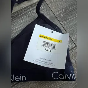 Calvin Klein Navy Blue  Logo Padded Bralette thumbnail 2