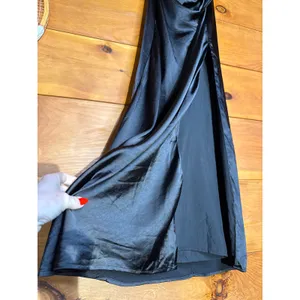 NWT Lulus Mella Black Mixed Media Strapless Maxi Dress Bridesmaid Banquet Sz XS thumbnail 4
