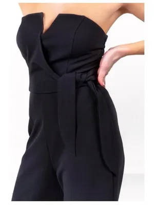 FRANCESCA'S ALYA Strapless Wide Leg Crepe Jumpsuit thumbnail 7