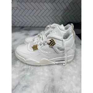 Nike Air Jordan 4 Retro White Gold Women’s 9 AQ9129-170 2024 OG Basketball thumbnail 6
