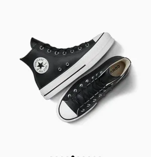 Black Leather Converse Sneakers All Star Chuck Taylor High-Top thumbnail 2