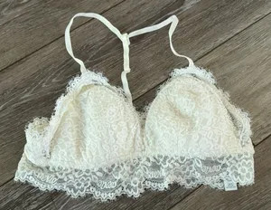 Aerie White Lace Padded Bralette thumbnail 1