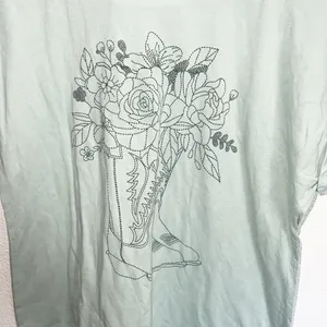 Portrend Willow Boutique Flower Floral Bouquet Boot Cap Sleeve Mint Graphic Tee thumbnail 4