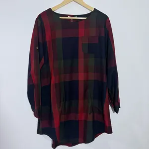 NWT Cupshe Plaid Dress Roll Tab Sleeves w/ Pockets Medium‎ Autumn Casual Holiday thumbnail 2