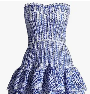 Blue Strapless Dress Size M thumbnail 2