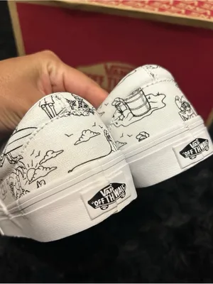 VANS white u-color u-paint slip on shoes sneakers women’s 7 new thumbnail 4
