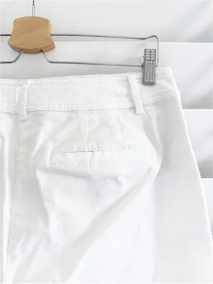 Talbots Wide Leg Crop Chino Pants in White Size 10 thumbnail 5