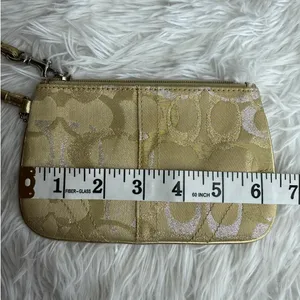 COACH Gold Silver Signature Wristlet thumbnail 6