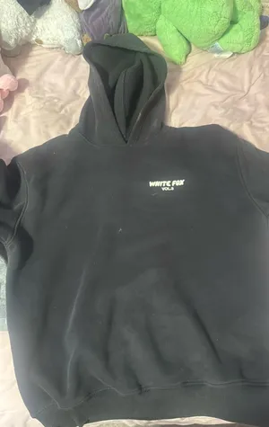 White fox grey hoodie thumbnail 1