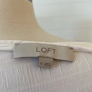 Ann Taylor Loft Ivory Textured Gauze Top Blouse thumbnail 6