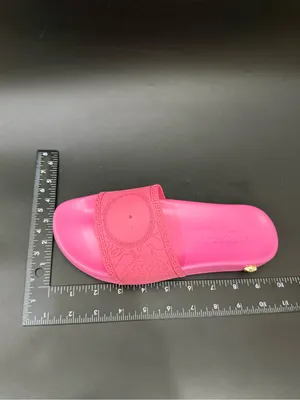 VERSACE Hot Pink Medusa Palazzo Pool Slides MISSING MEDUSA thumbnail 8
