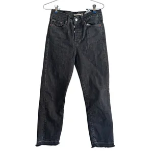 LEVIS Wedgie Straight Cropped Denim Jean Faded Black Sz‎ 27 thumbnail 2