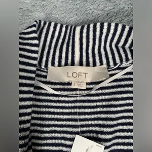 NWT Loft cardigan Black and White Striped sweater small MSRP$70 thumbnail 3
