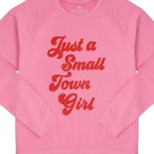 Just A Small Town Girl Hot Pink Graphic Sweatshirt thumbnail 2