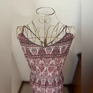American Eagle Soft & Sexy Paisley Print Long Dress Side Slit Size M thumbnail 5