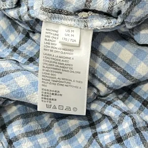 Urban Outfitters Blue Gingham Plaid Linen Blend Button Front Mini Skirt Sz M‎ thumbnail 5