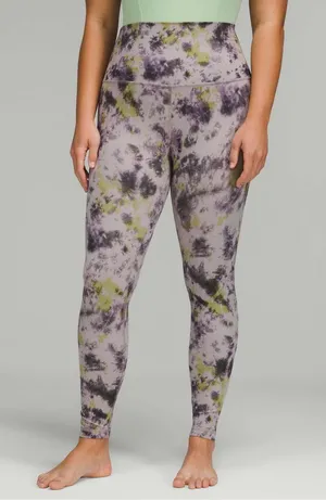 Lululemon Align Super-High-Rise Pant 28" Radial Tie Dye Mauve Grey Multi Size 10 thumbnail 1
