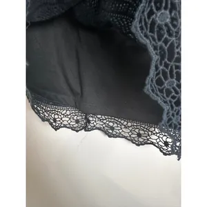 American Eagle Black Crochet Lace Mini‎ Skirt Boho Festival Zipper Back Size 2 thumbnail 2