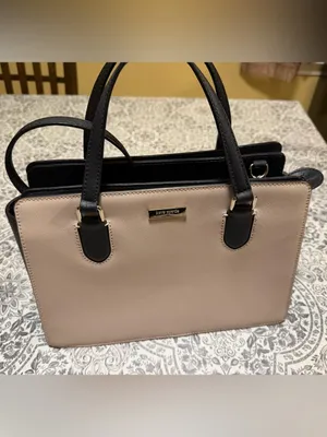 Kate Spade New York Pale Cream Pink and Black Satchel with CrossBody handle thumbnail 2
