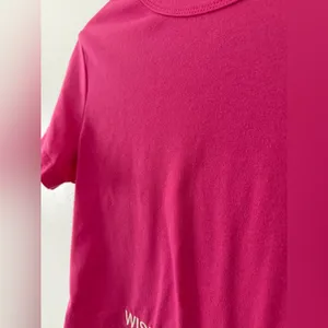 Dandy Worldwide Embroidered ‘Wish You Were Here’ Y2K babydoll cropped tee small thumbnail 3