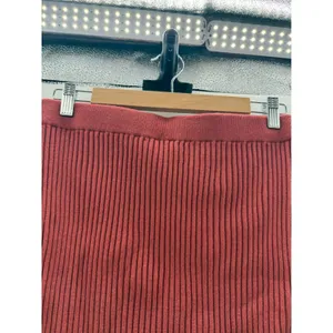 Lulus Ribbed Knit Midi Skirt Womens Large Rust Red‎ Back Slit ME3620 thumbnail 6