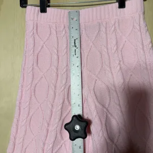 Playboy x Missguided Cable Knit Flare Pants Pink‎ Y2K Wide Leg Womens US 2 thumbnail 5
